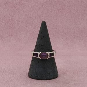sterling silver oval-cut amethyst ring size 8.5